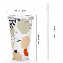 Lade das Bild in den Galerie-Viewer, Doppelwandiger Thermo-Becher mit Deckel und Strohhalm Wasserflasche Wasserbecher Doppel-isolierbecher Kreativer Doppel-strohbecher mit Ihrem eigenen Design Text oder Foto selbst gestalten und bedrucken