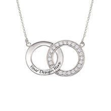Lade das Bild in den Galerie-Viewer, Interlocking Circle Halskette mit Zirkonias X0079 mit Gravur selbst gestalten