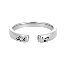 Lade das Bild in den Galerie-Viewer, Personalisierter Damen Open Ring Offene Ringe J0029 mit Wunschgravur mit 18K Gold Roségold Vergoldung selbst gestalten