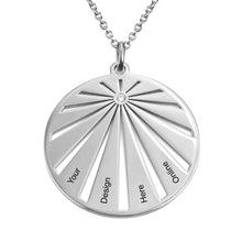 Lade das Bild in den Galerie-Viewer, Damen "Rund" Halskette Familienkette mit Anhänger aus 925 Sterling Silber X0010 mit Vergoldung / Rosévergoldung mit Gravur selbst gestalten