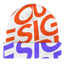 Lade das Bild in den Galerie-Viewer, Multi-Image-Druck Volldruck Strickmütze Beanie Wintermütze für Kinder mit Fotos Muster Text Logo selbst gestalten und bedrucken
