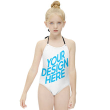 Lade das Bild in den Galerie-Viewer, Einteiliger NT017 Badeanzug mit Neckholder für Mädchen online mit Foto selbst gestalten und bedrucken