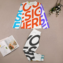 Lade das Bild in den Galerie-Viewer, Multi-Image-Druck Voll Druck Pyjama Kinder Jung JTZ (Packung, 2 tlg) in langer Form mit Fotos Muster Text Logo selbst gestalten und bedrucken