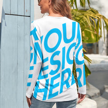 Lade das Bild in den Galerie-Viewer, Langarmshirt Rundhalsshirt Voll-Druck HL für Damen Frauen mit Foto Muster Text selbst gestalten und bedrucken