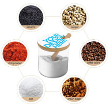 Lade das Bild in den Galerie-Viewer, Gewürzdosen Gewürzgläser aus Glas und Holz mit Foto Text selbst gestalten und bedrucken