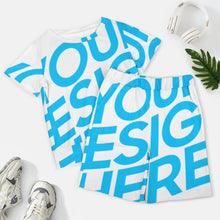 Lade das Bild in den Galerie-Viewer, Einzelbilddruck Oversize kurzärmeliges TShirt mit Shorts Set für Damen / Frauen NTZ mit Fotos Muster Text Logo selbst gestalten und bedrucken