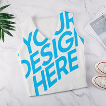 Lade das Bild in den Galerie-Viewer, Classic Basics modische ärmellose Strickweste Strickjacke Pullunder MY05 für Damen Frauen mit Foto Muster Text selbst gestalten und bedrucken