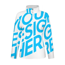 Lade das Bild in den Galerie-Viewer, Einzelbilddruck Damen / Frauen Laufshirt Langarm Sport Shirt Funktionsshirt SDS007 mit Reißverschluss und Stehkragen mit Fotos Muster Text Logo selbst gestalten und bedrucken