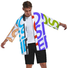 Lade das Bild in den Galerie-Viewer, Multi-Image-Druck Männer / Herren Kimono Mantel Jacke Top Cardigan Hemd Japanisch Retro mit 3/4 Arm ZS904 mit Fotos Muster Text Logo selbst gestalten und bedrucken
