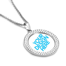 Lade das Bild in den Galerie-Viewer, Mehrfarbige Diamantkette Halskette mit Anhänger selbst gestalten und bedrucken