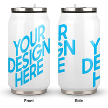 Lade das Bild in den Galerie-Viewer, Cola Cup 300ml / 500ml Becher Thermobecher aus Edelstahl 304 mit Deckel und Strohhalm mit Foto Muster Text Logo selbst gestalten und bedrucken