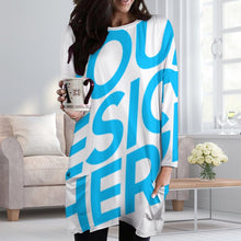 Lade das Bild in den Galerie-Viewer, Einzelbilddruck Damen / Frauen Langarm T-shirt TSHIRT A072 mit zwei großen Seitetaschen mit Fotos Muster Text Logo selbst gestalten und bedrucken