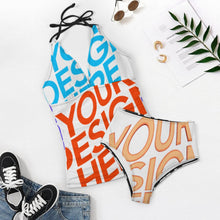 Lade das Bild in den Galerie-Viewer, Multi-Image-Druck Damen Sommer Tief-V Tankini Set 2 tlg. F48KA01 mit Fotos Muster Text Logo selbst gestalten und bedrucken