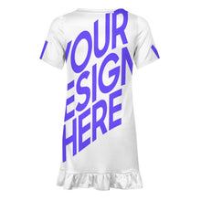 Lade das Bild in den Galerie-Viewer, Einzelbild-Design Mädchen Kleid Sommerkleid Kurzarm F5Q mit Foto Design Motiv Text selbst gestalten und bedrucken