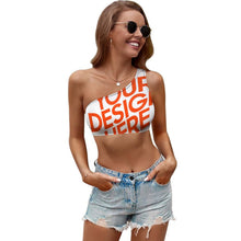 Lade das Bild in den Galerie-Viewer, Multi-Image-Druck Damen / Frauen Crop-Top One-Shoulder Top NZ117 mit Fotos Muster Text Logo selbst gestalten und bedrucken