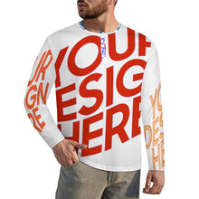 Lade das Bild in den Galerie-Viewer, Multi-Image-Design Herren Henleyshirt Langarm Shirt Rundhalsshirt mit Knopfleiste A37L mit Foto Design Motiv Text selbst gestalten und bedrucken