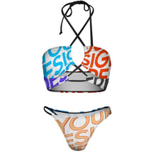 Lade das Bild in den Galerie-Viewer, 2023 Sexy Multi-Image-Design Damen Bikini Set Badeanzug 2 teilig mit Zierbändern mit Fotos Muster Text Logo selbst gestalten und bedrucken