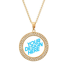 Lade das Bild in den Galerie-Viewer, Mehrfarbige Diamantkette Halskette mit Anhänger selbst gestalten und bedrucken