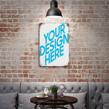 Lade das Bild in den Galerie-Viewer, Eisenblech Metallschild Blechschilder Deko Schild mit Spruch Wand- und Türdeko Vertikale Platte Mit Rost selbst gestalten und bedrucken