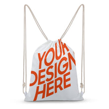 Lade das Bild in den Galerie-Viewer, Jutebeutel Segeltuch Canvas Kordelzugbeutel Kordeltasche Rucksack mit Kordelzug (Auf beiden Seiten verschiedene Bilder drucken) mit Fotos Muster Text Logo selbst gestalten und bedrucken