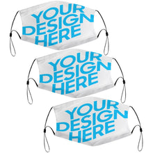 Lade das Bild in den Galerie-Viewer, 3 Stück / Packung Erwachsene Alltagsmaske Mund-Nasen-Maske Gesichtsmaske mit Filtern 20*15cm mit verstellbaren Ohrenschlaufen selbst gestalten und bedrucken