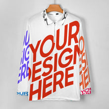 Lade das Bild in den Galerie-Viewer, Multi-Image-Design Herren Langarm Poloshirt mit Strickkragen RL mit Ihrem Design Motiv Foto Text selbst gestalten und bedrucken