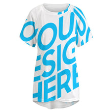 Lade das Bild in den Galerie-Viewer, Einzelbilddruck Damen / Frauen TSHIRT T-Shirt Kleid Lang mit Rundhalsausschnitt Oversize AQT mit Fotos Muster Text Logo selbst gestalten und bedrucken
