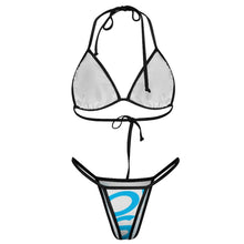 Lade das Bild in den Galerie-Viewer, Damen / Frauen Einzelbild-Design Push-Up Triangel Bikini Set 2-teilig Bademode J195D57 mit Schnüren BH + String mit Ihrem Design Motiv Foto Text selbst gestalten und bedrucken