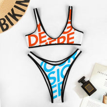 Lade das Bild in den Galerie-Viewer, Multi-Image-Druck Damen / Frauen Triangel-Bikini 2 tlg. Set S99D54 mit Push-up-Effekt mit Foto Muster Text Logo selbst gestalten und bedrucken