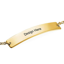 Lade das Bild in den Galerie-Viewer, Personalisiertes Armband "Coordinate" mit Namensplatte S0027 mit Namen Gravur mit 18K Gold Roségold Vergoldung selbst gestalten