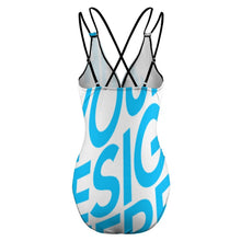 Lade das Bild in den Galerie-Viewer, Einzelbilddruck Damen / Frauen LT3154 One-piece Swimsuit Tief-V Badeanzug mit Fotos Muster Text Logo selbst gestalten und bedrucken