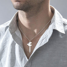 Lade das Bild in den Galerie-Viewer, Partner Schlüsselanhänger mit Geburtssteinen X0040 in 925 Sterling Silber mit 18K Gold / Roségold Vergoldung Länge verstellbar selbst gestalten