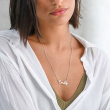 Lade das Bild in den Galerie-Viewer, Namenskette in Schreibschrift Klassik X0005 in 925 Sterling Silber mit 18K Gold / Roségold Vergoldung Länge verstellbar selbst gestalten