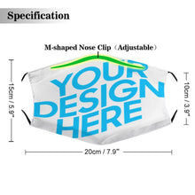 Lade das Bild in den Galerie-Viewer, 3 Stück / Packung Erwachsene Alltagsmaske Mund-Nasen-Maske Gesichtsmaske mit Filtern 20*15cm mit verstellbaren Ohrenschlaufen selbst gestalten und bedrucken