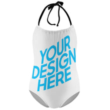 Lade das Bild in den Galerie-Viewer, Einteiliger NT017 Badeanzug mit Neckholder für Mädchen online mit Foto selbst gestalten und bedrucken
