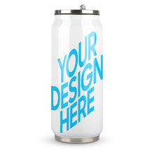 Lade das Bild in den Galerie-Viewer, Cola Cup 300ml / 500ml Becher Thermobecher aus Edelstahl 304 mit Deckel und Strohhalm mit Foto Muster Text Logo selbst gestalten und bedrucken