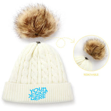 Lade das Bild in den Galerie-Viewer, Baby Strickmütze Kinder Winter Warme Mützen Beanie mit Foto Design Motiv Text selbst gestalten und bedrucken