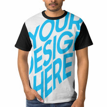 Lade das Bild in den Galerie-Viewer, Vorderseite Print Frontprint Rundhalsshirt Kurzarm Tshirt für Herren mit Fotos Muster Text Logo selbst gestalten und bedrucken