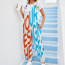 Lade das Bild in den Galerie-Viewer, Multi-Image-Druck Damen / Frauen Overall mit Trägern zum Knoten Jumpsuit RP mit Fotos Muster Text Logo selbst gestalten und bedrucken