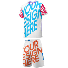 Lade das Bild in den Galerie-Viewer, Kinder Jungen Trainingsanzug Sportanzug Jogginganzüge Basic Anzug TSHIRT T-Shirt Kurze Hose Short Sportlich mit Foto Text selbst gestalten und bedrucken