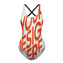 Lade das Bild in den Galerie-Viewer, Sexy modisches 2023 Multi-Image-Druck Damen / Frauen One-piece Swimsuit Swimwear Badeanzug mit tiefem Rundhalsausschnitt LT3150 mit Fotos Muster Text Logo selbst gestalten und bedrucken
