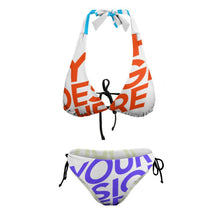 Lade das Bild in den Galerie-Viewer, Multi-Image-Druck Große Größen Damen / Frauen Triangle Bikinis Set Push-Up Bademode BK2131 mit Fotos Muster Text Logo selbst gestalten und bedrucken