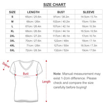 Lade das Bild in den Galerie-Viewer, Oversize Einzelbilddruck Damen / Frauen TSHIRT T-Shirt Kurzarm mit V Ausschnitt Große Größen VT mit Fotos Muster Text Logo selbst gestalten und bedrucken