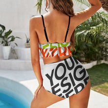 Lade das Bild in den Galerie-Viewer, Multi-Image-Druck Push-Up Triangel Bikini Set mit trendigen Rüschen Damen 2 teilig BK2066 mit Fotos Muster Text Logo selbst gestalten und bedrucken