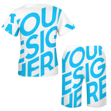 Lade das Bild in den Galerie-Viewer, Einzelbilddruck Oversize kurzärmeliges TShirt mit Shorts Set für Damen / Frauen NTZ mit Fotos Muster Text Logo selbst gestalten und bedrucken