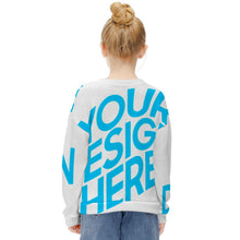 Lade das Bild in den Galerie-Viewer, Mädchen MY04 Sweatshirt Pullover mit V-Ausschnitt mit Fotos Motiven selbst gestalten und bedrucken