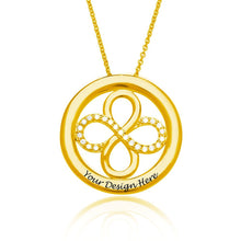Lade das Bild in den Galerie-Viewer, Personalisierte Doppelte Infinity Halskette mit Zirkonia X0064 mit Gravur selbst gestalten
