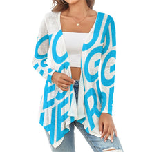 Lade das Bild in den Galerie-Viewer, Strickjacke Cardigan ohne Verschluss in offener Form NZ050 für Damen Frauen mit Foto Muster Text selbst gestalten und bedrucken