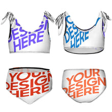 Lade das Bild in den Galerie-Viewer, Multi-Image-Design Mädchen Bustier Bikini mit Bindedetail an den Schultern (2-St) NT022 mit Foto Design Motiv Text selbst gestalten und bedrucken