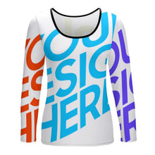 Lade das Bild in den Galerie-Viewer, Multi-Image-Druck Damen / Frauen CASUAL Langarmshirt Raglanshirt NZ151 mit Fotos Muster Text Logo selbst gestalten und bedrucken